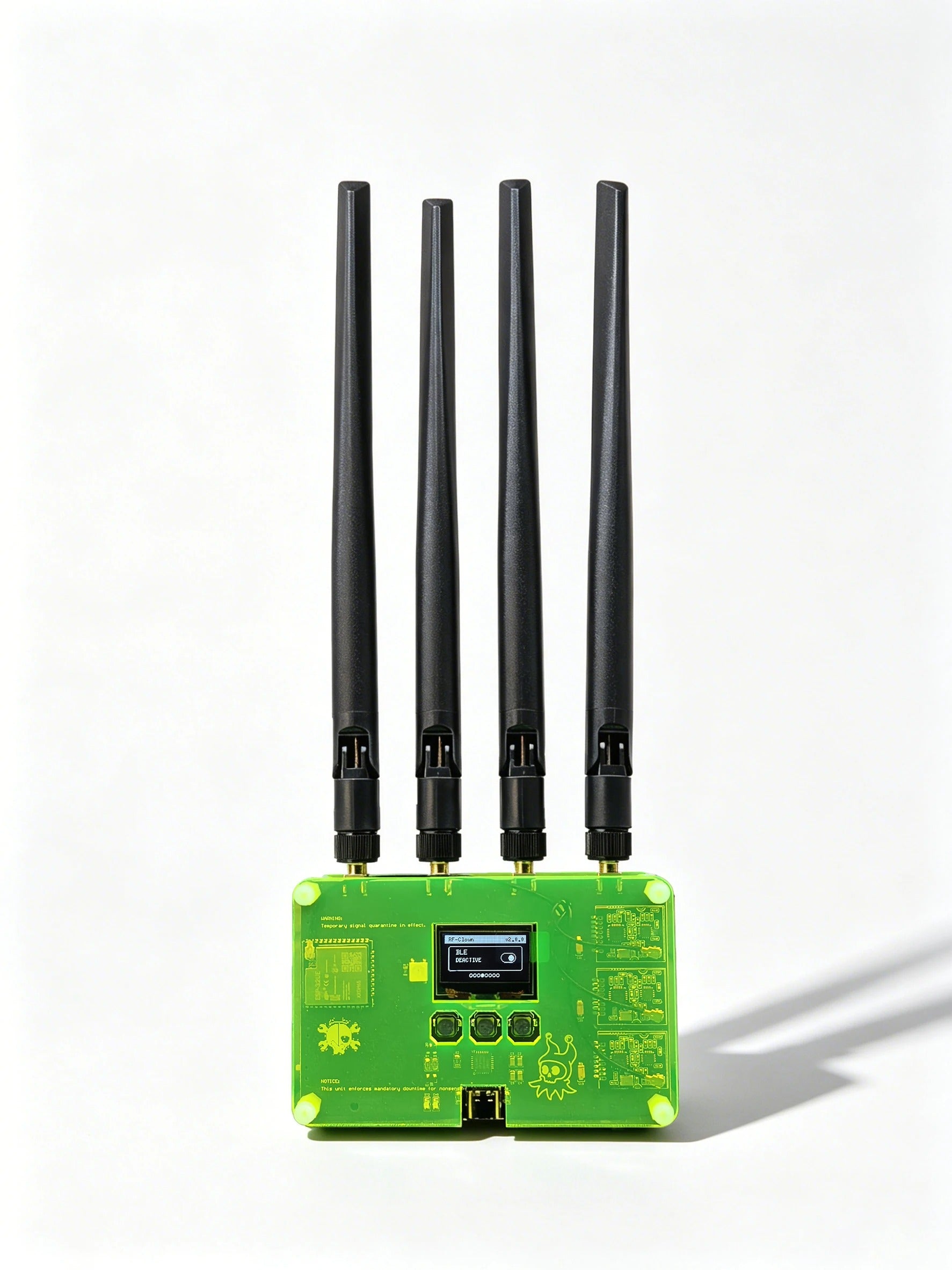 Finished New RF CLOWN V2.0 ESP32 Wireless Security Tester Kit, 3 NRF24L01 BLE Bluetooth Analyzer, Pentesting Tool with OLED