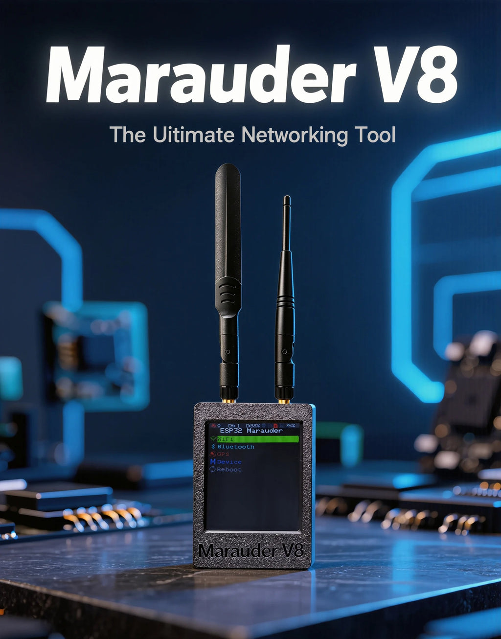 ESP32 Marauder V8 ESP32-C5 Device 2.8 Inch Touch Display Dual Band WiFi Bluetooth GPS Support 2.4G & 5G Signal Wireless Tool